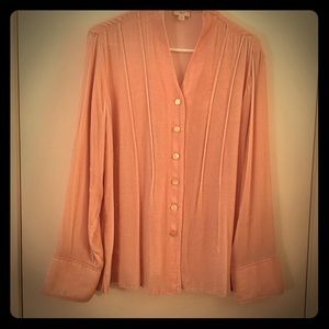 Beautiful J Jill silky pink velvet blouse